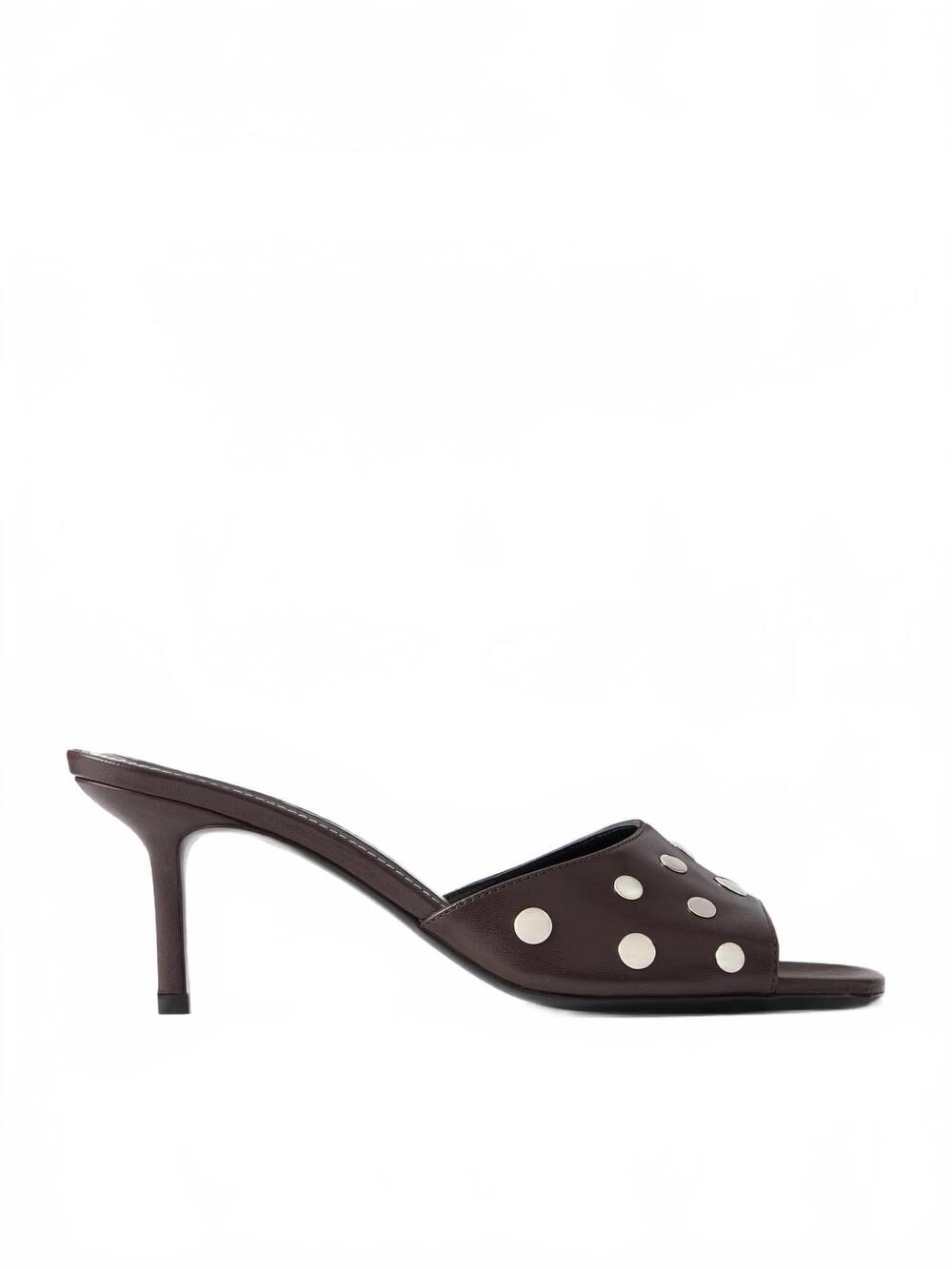 NEW STAUD women's bea 66 studded leather mule in espresso